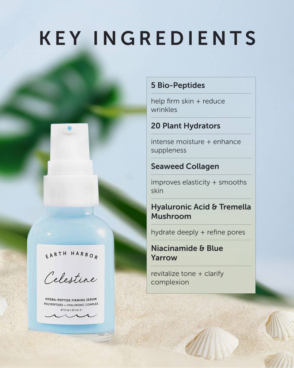 Earth Harbor Naturals - CELESTINE Hydra-Peptide Firming Serum: Hyaluronic Complex