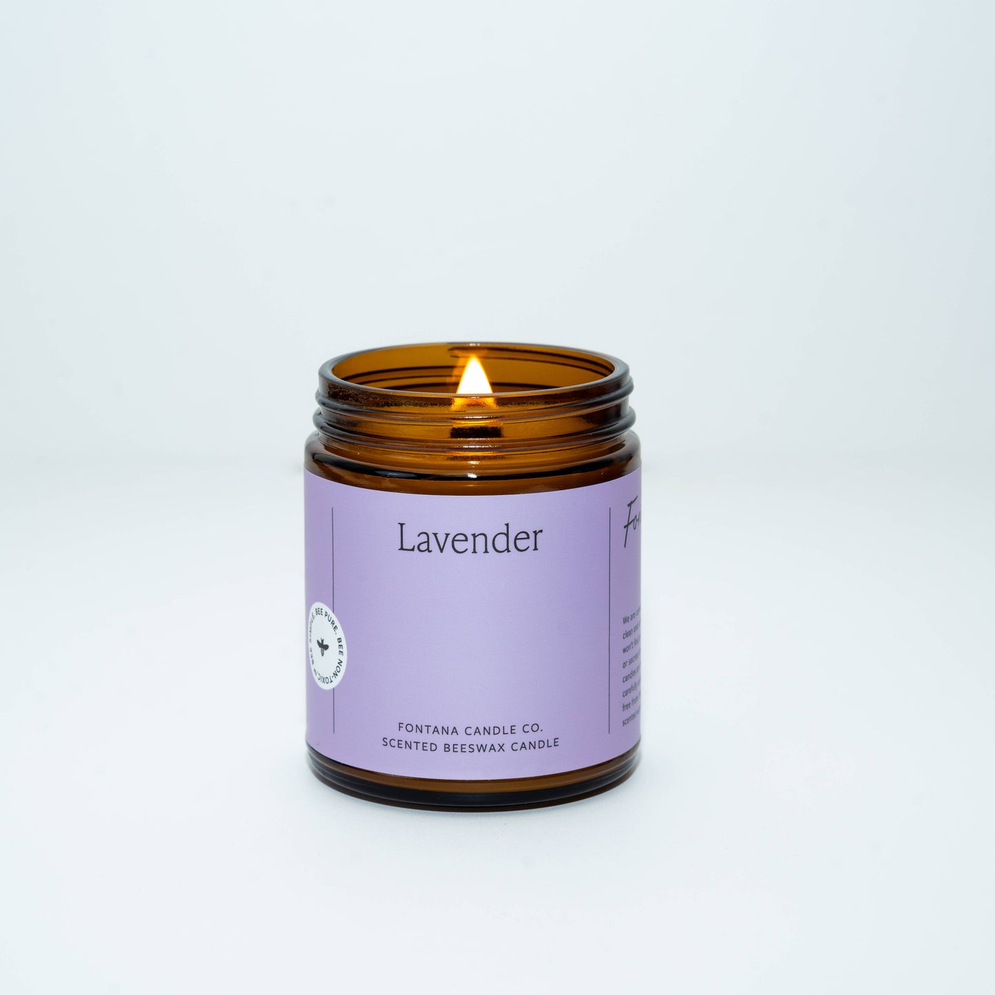 Fontana Candle Co. – Lavender Essential Oil Beeswax Wooden Wick Jar Candle