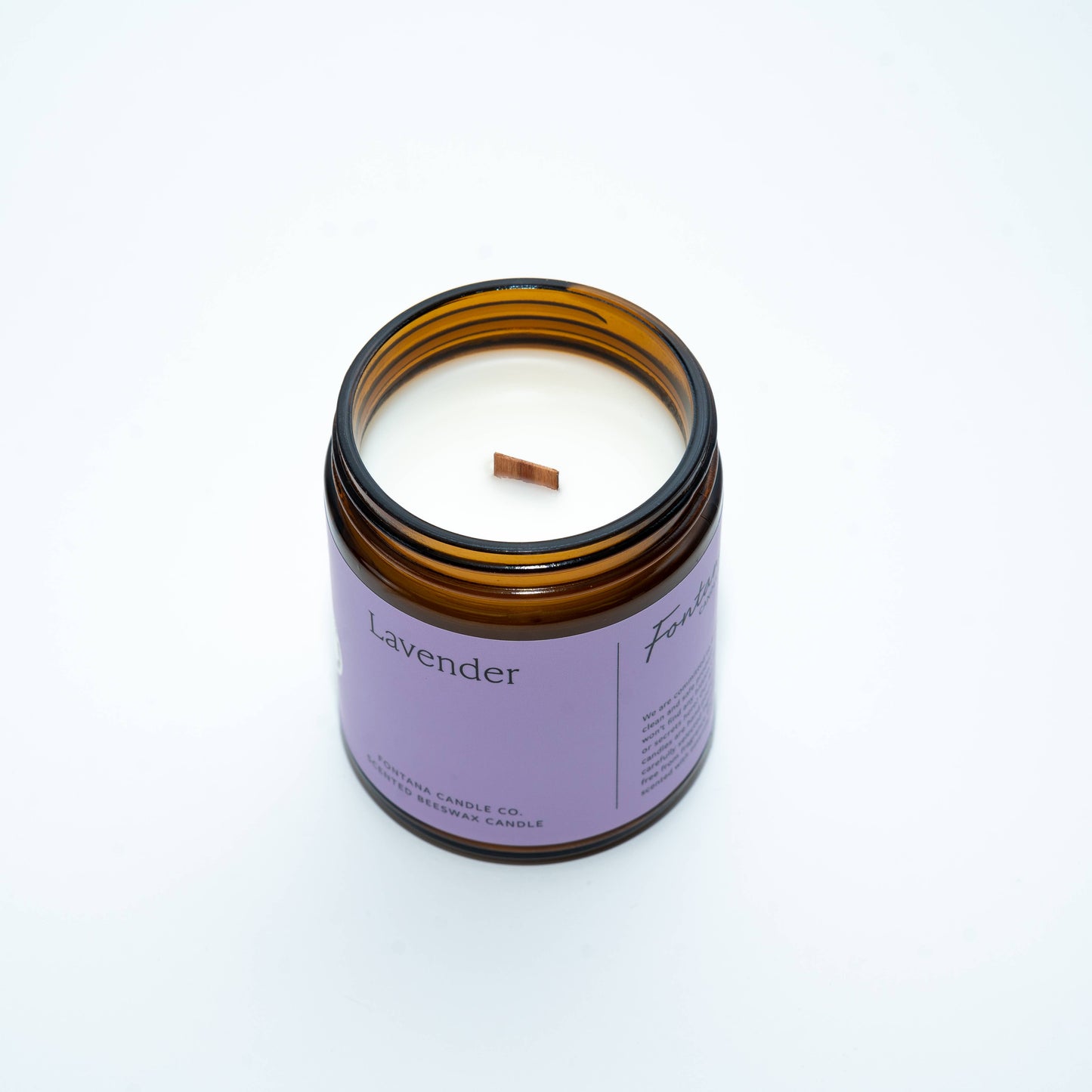 Fontana Candle Co. – Lavender Essential Oil Beeswax Wooden Wick Jar Candle