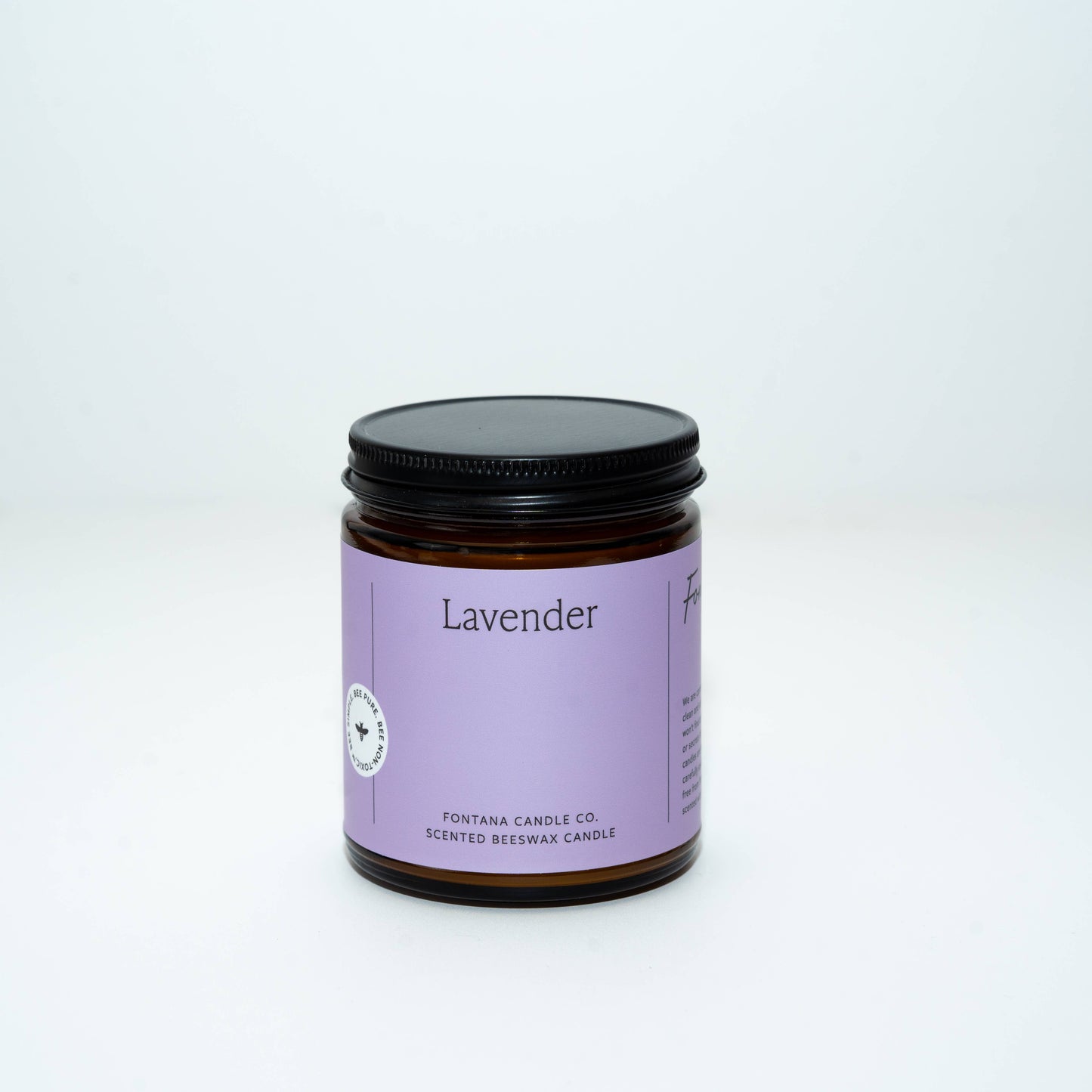 Fontana Candle Co. – Lavender Essential Oil Beeswax Wooden Wick Jar Candle