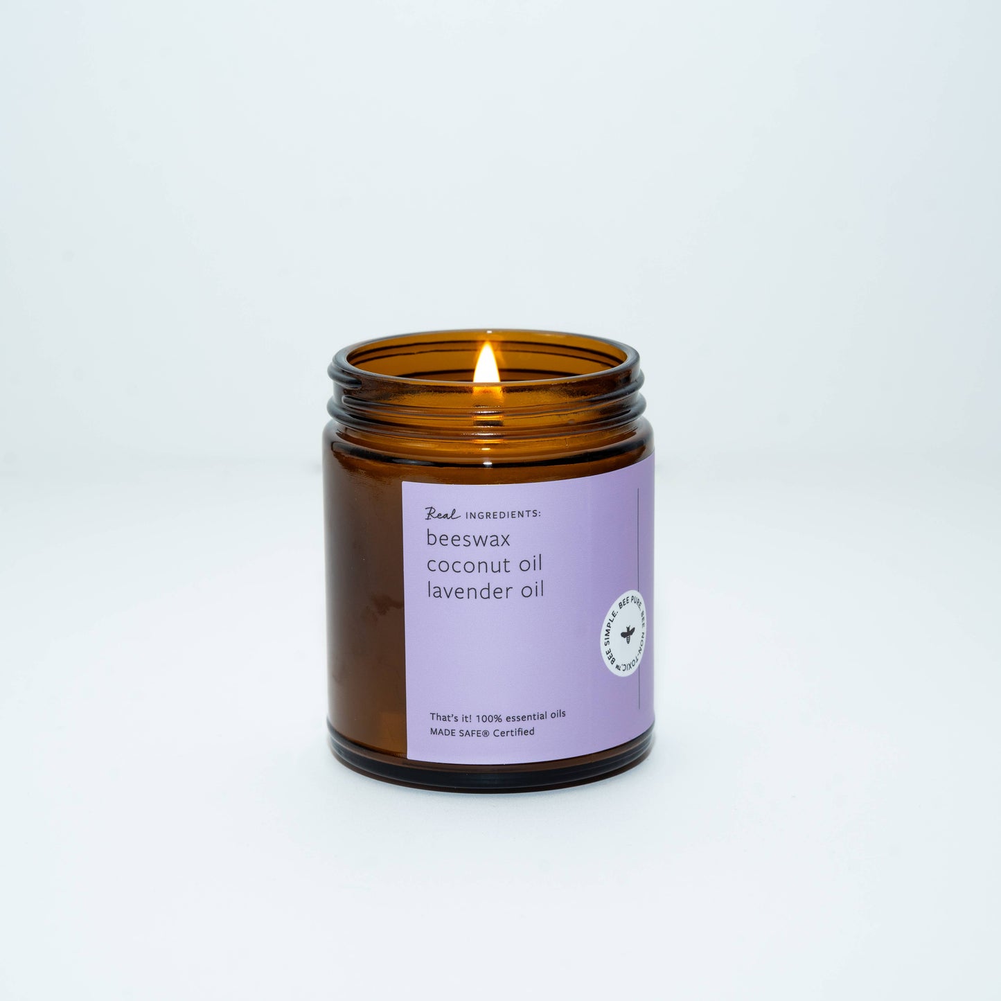 Fontana Candle Co. – Lavender Essential Oil Beeswax Wooden Wick Jar Candle