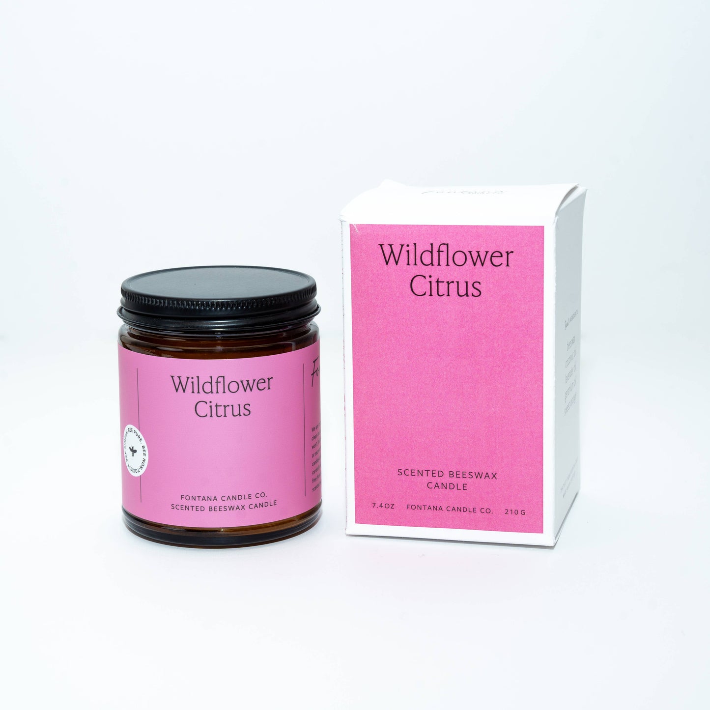 Fontana Candle Co. – Wildflower Citrus Essential Oil Natural Beeswax Jar Candle