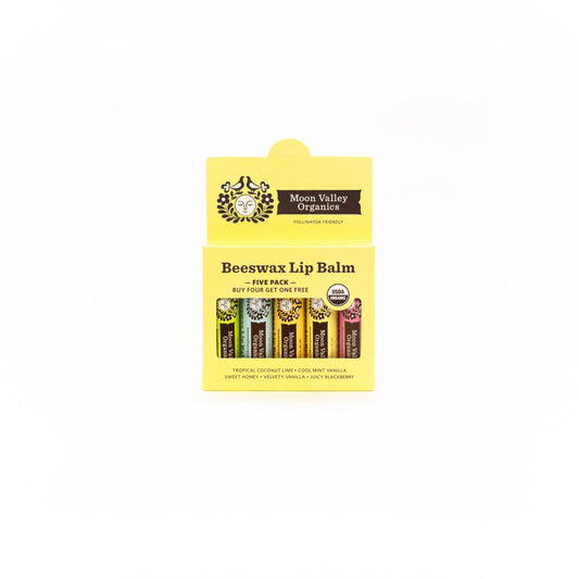 Moon Valley Organics - 5 Pack Beeswax Lip Balm