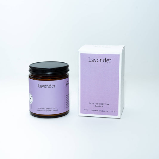 Fontana Candle Co. – Lavender Essential Oil Beeswax Wooden Wick Jar Candle