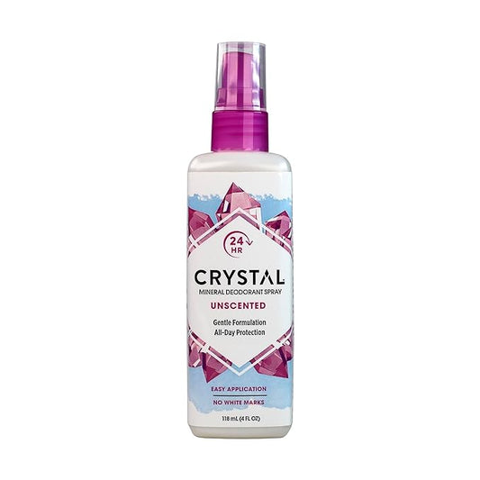 CRYSTAL BODY DEODORANT: Unscented Mineral Deodorant Spray, 4 oz