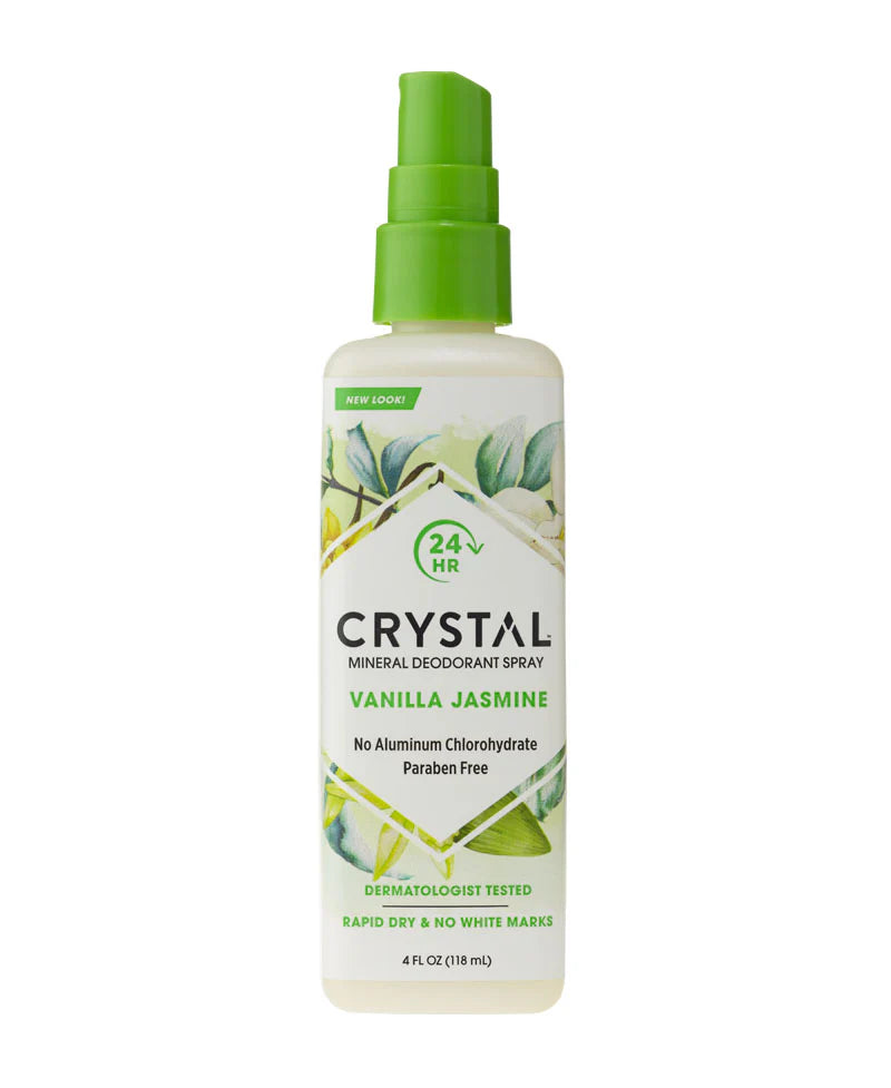 CRYSTAL BODY DEODORANT: Deodorant Spray Vanilla Jasmine, 4 oz