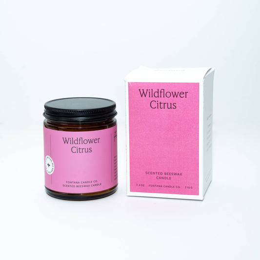 Fontana Candle Co. – Wildflower Citrus Essential Oil Natural Beeswax Jar Candle